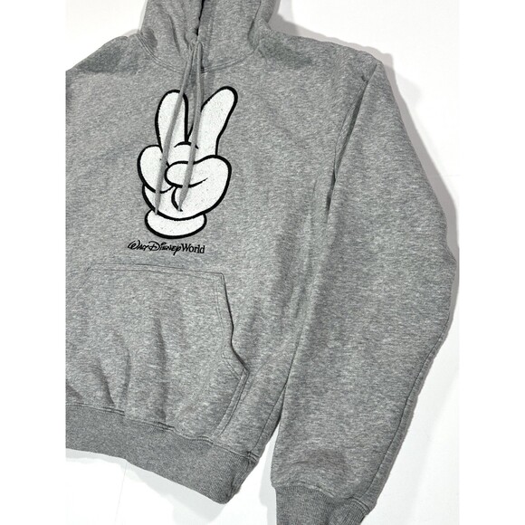 2025 Walt Disney World Park Mickey Peace Sign Hoodie Pullover Sweatshirt Gray XS - Picture 6 of 11